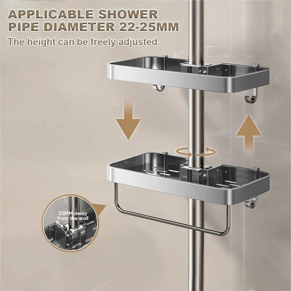 Avtoit | Aluminum Shower Shelf Without Drilling | Practical Shower Tray