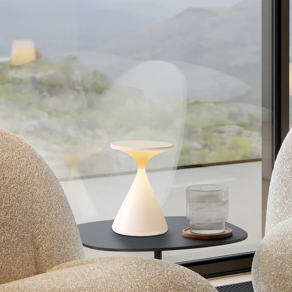 Avtoit | Aeron Hourglass Cordless LED Table Lamp – Rechargeable, Dimmable, Modern Design