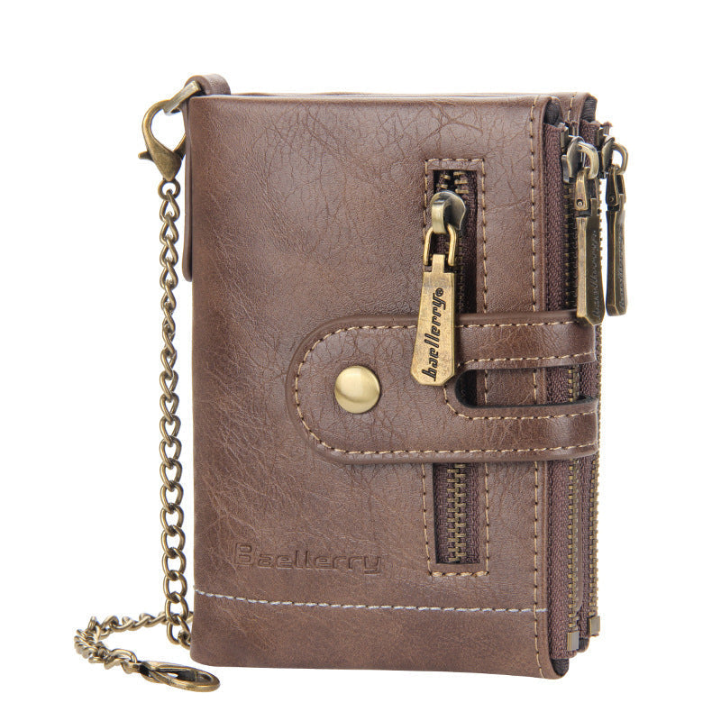 Avtoit | Men's RFID Wallet with Chain, Retro Bifold Card Holder Wallet