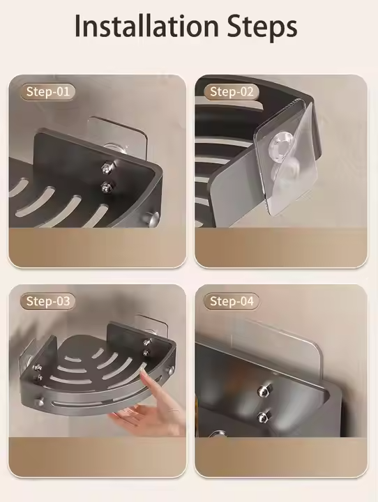 Avtoit | AquaLock Shower Shelf | Shower Tray No Drilling Transparent