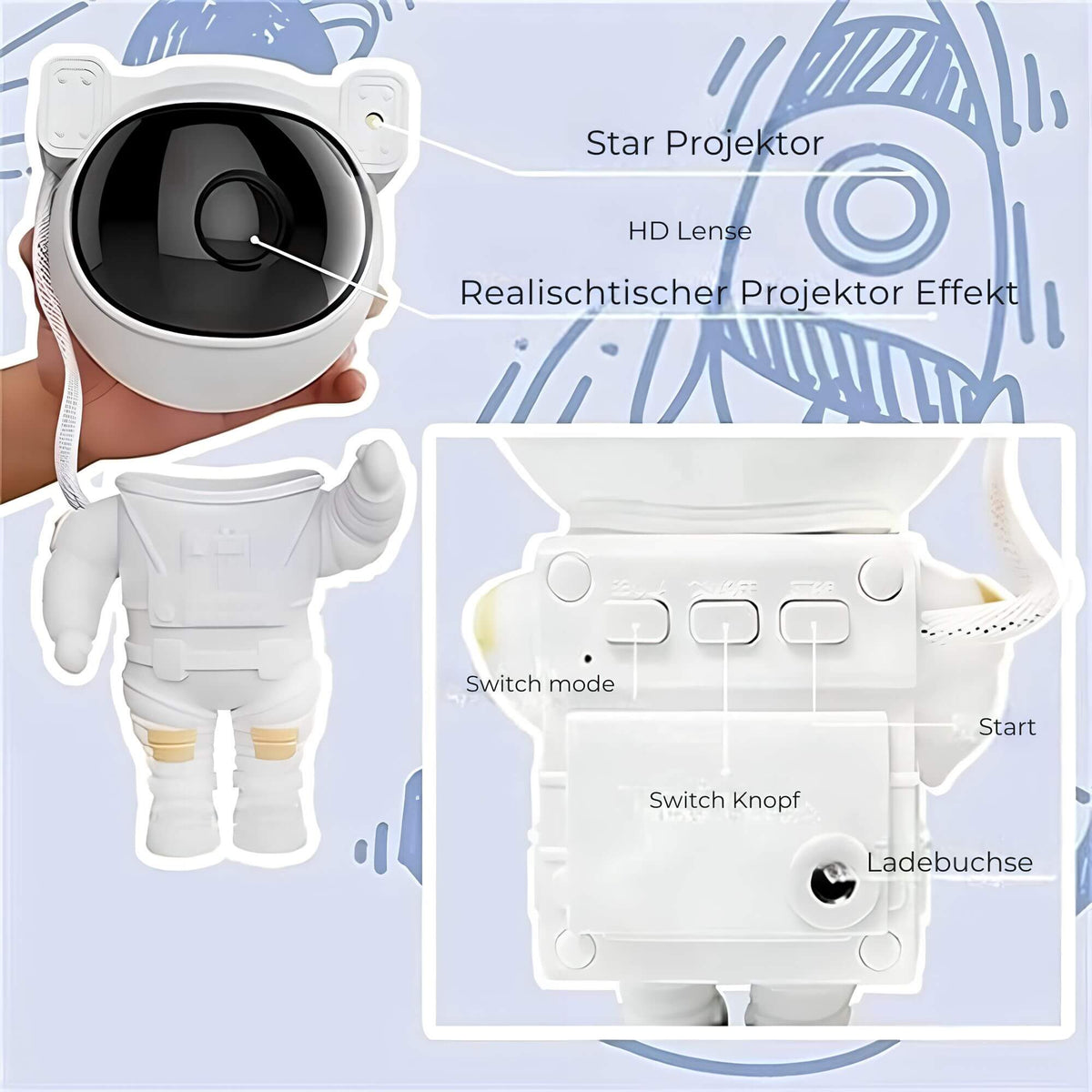 Avtoit | Astronaut Star Projector | Creative Light Source