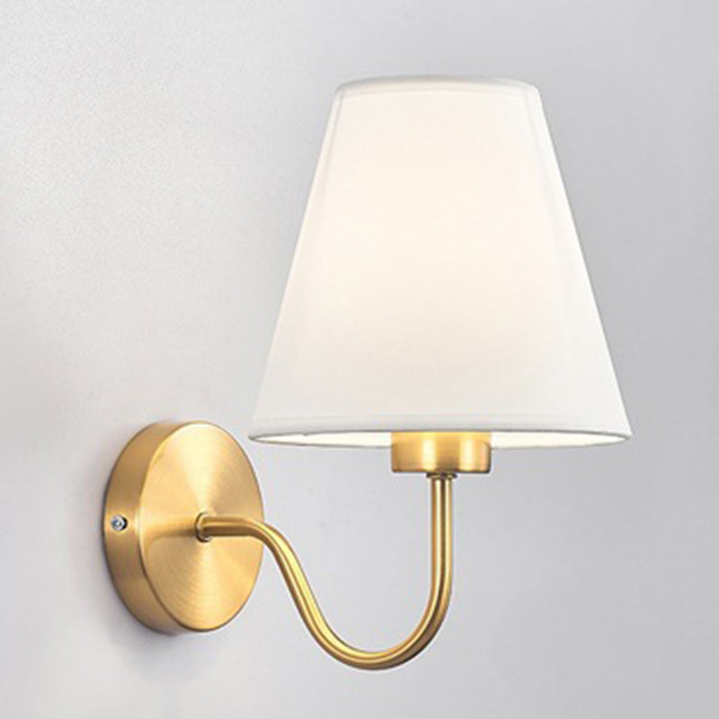 Avtoit | Contemporary Nordic Round Curved Rod Iron Fabric Shade 1-Light Wall Light Lamp for Living Room