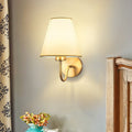 Avtoit | Contemporary Nordic Round Curved Rod Iron Fabric Shade 1-Light Wall Light Lamp for Living Room