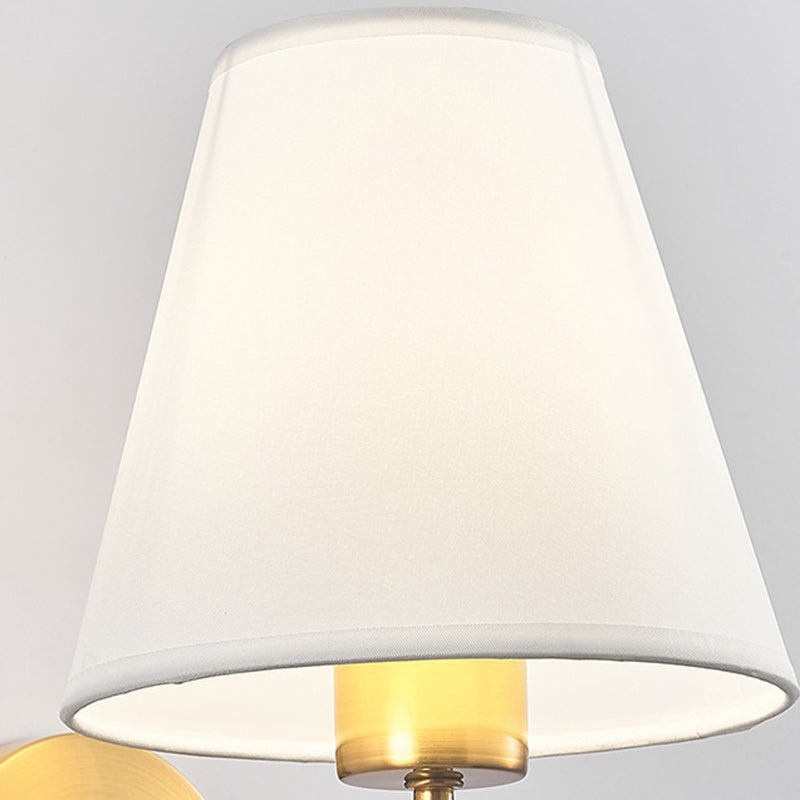 Avtoit | Contemporary Nordic Round Curved Rod Iron Fabric Shade 1-Light Wall Light Lamp for Living Room
