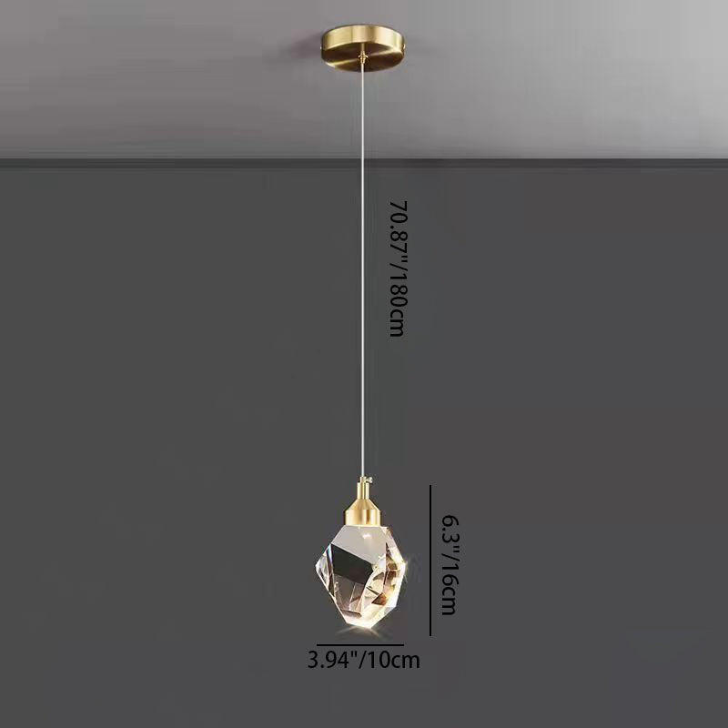 Avtoit | Luxury Diamond Cube Crystal Iron LED Pendant Light For Bedroom