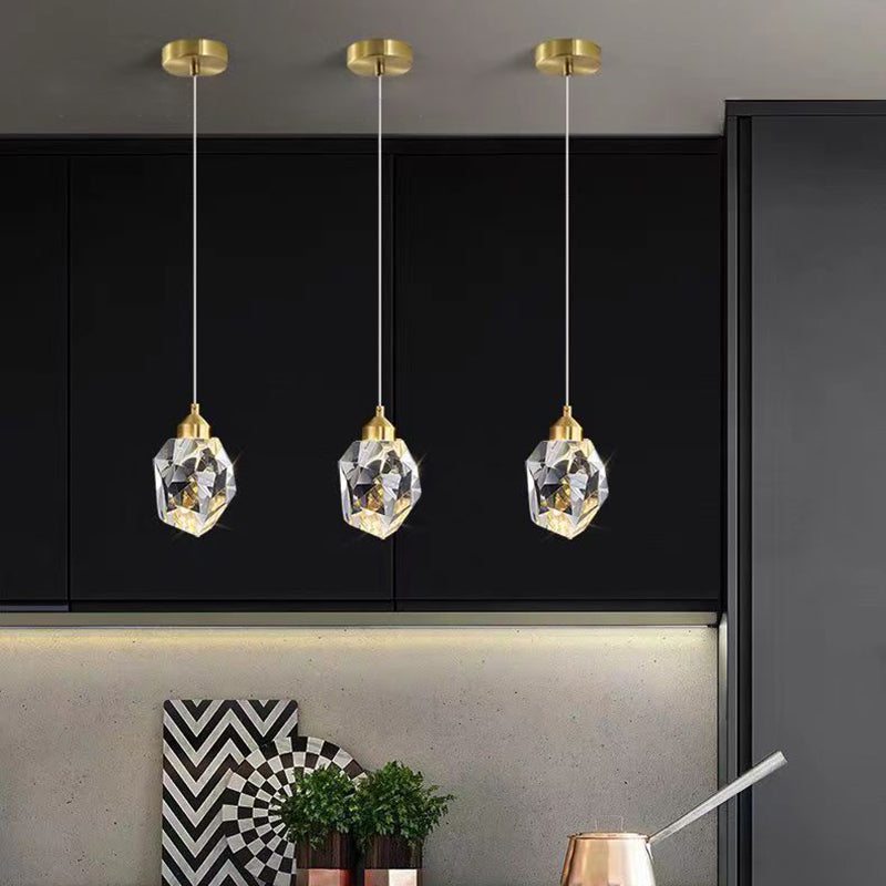 Avtoit | Luxury Diamond Cube Crystal Iron LED Pendant Light For Bedroom