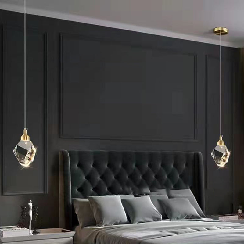 Avtoit | Luxury Diamond Cube Crystal Iron LED Pendant Light For Bedroom