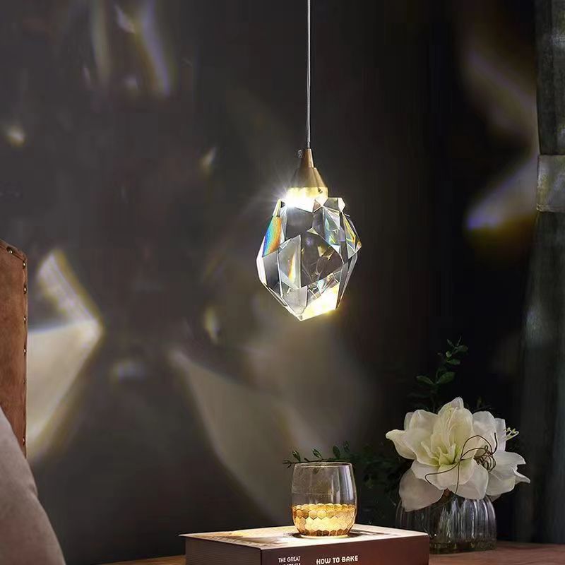 Avtoit | Luxury Diamond Cube Crystal Iron LED Pendant Light For Bedroom