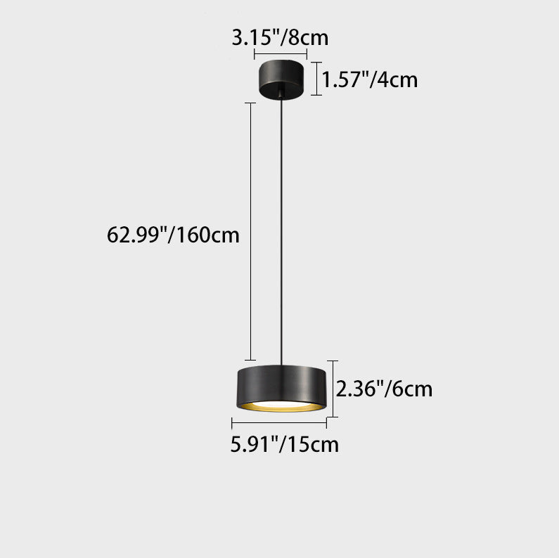 Avtoit | Minimalistic Round Cylinder Iron LED Pendant Light for Bedroom