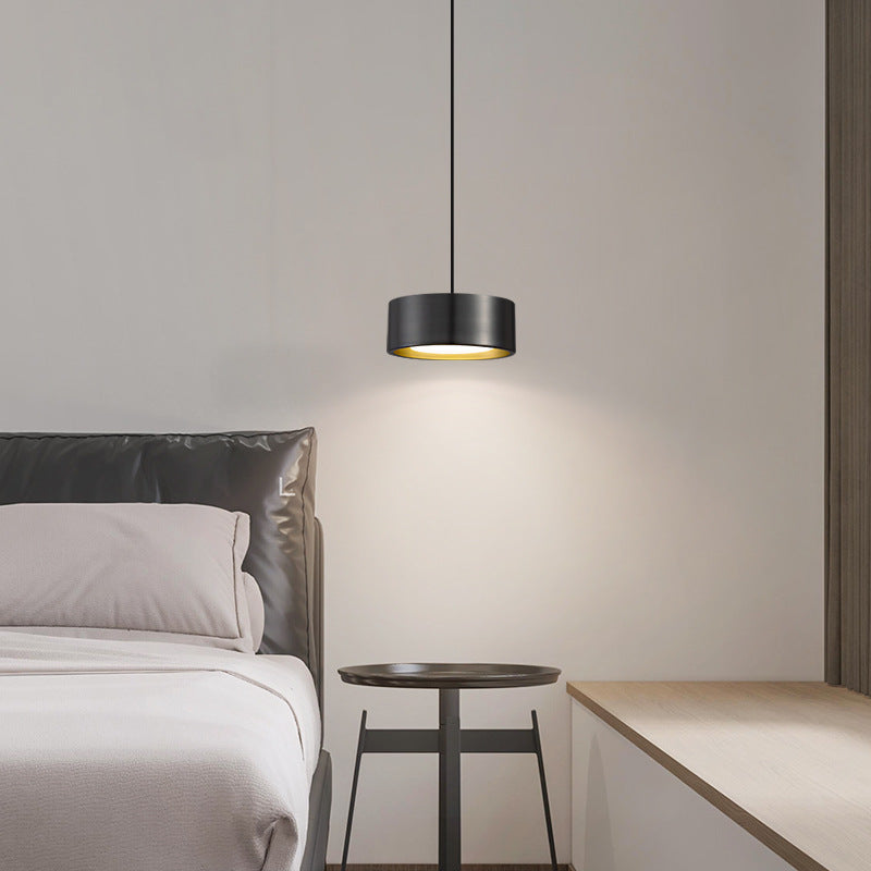 Avtoit | Minimalistic Round Cylinder Iron LED Pendant Light for Bedroom