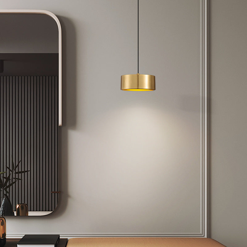 Avtoit | Minimalistic Round Cylinder Iron LED Pendant Light for Bedroom