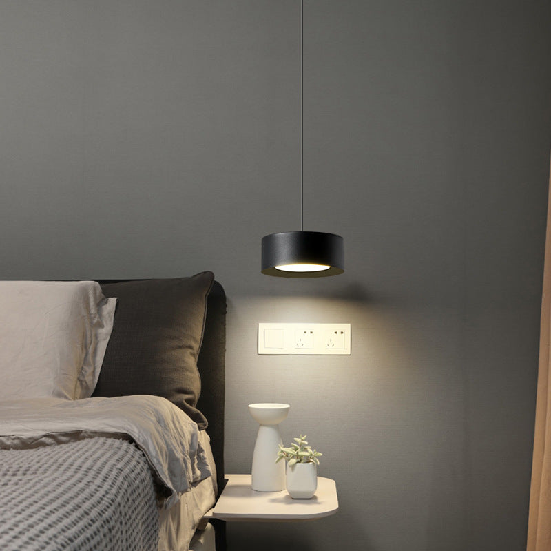 Avtoit | Minimalistic Round Cylinder Iron LED Pendant Light for Bedroom