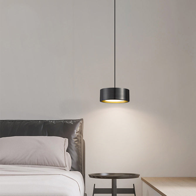 Avtoit | Minimalistic Round Cylinder Iron LED Pendant Light for Bedroom