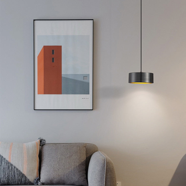 Avtoit | Minimalistic Round Cylinder Iron LED Pendant Light for Bedroom