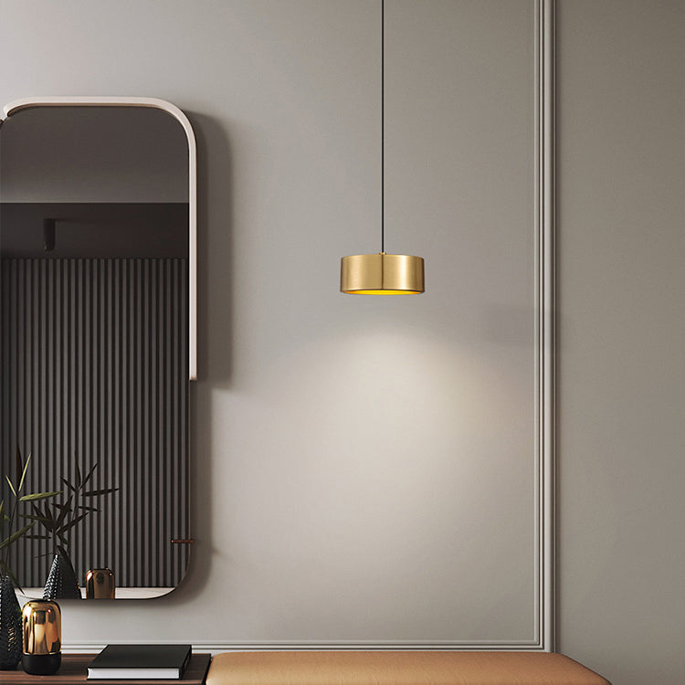 Avtoit | Minimalistic Round Cylinder Iron LED Pendant Light for Bedroom