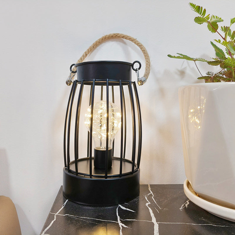 Avtoit | Modern Minimalist Vertical Striped Square Round Iron LED Table Lamp For Living Room