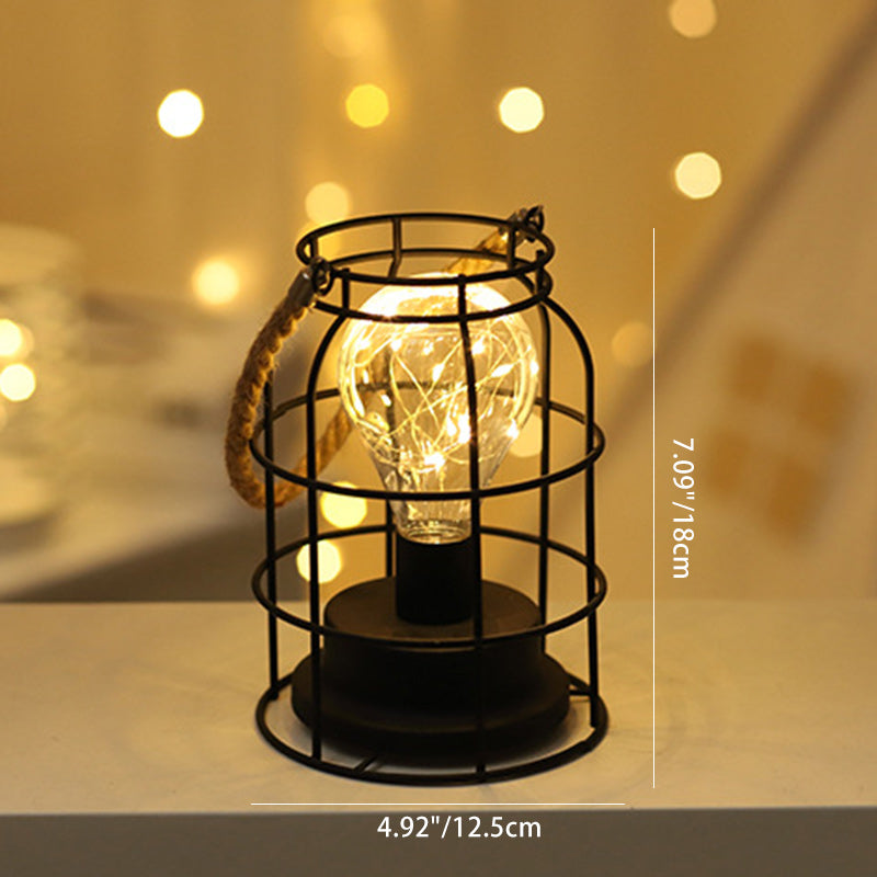 Avtoit | Modern Minimalist Vertical Striped Square Round Iron LED Table Lamp For Living Room