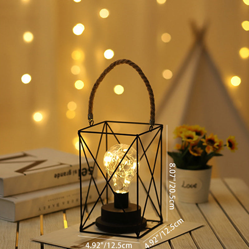 Avtoit | Modern Minimalist Vertical Striped Square Round Iron LED Table Lamp For Living Room