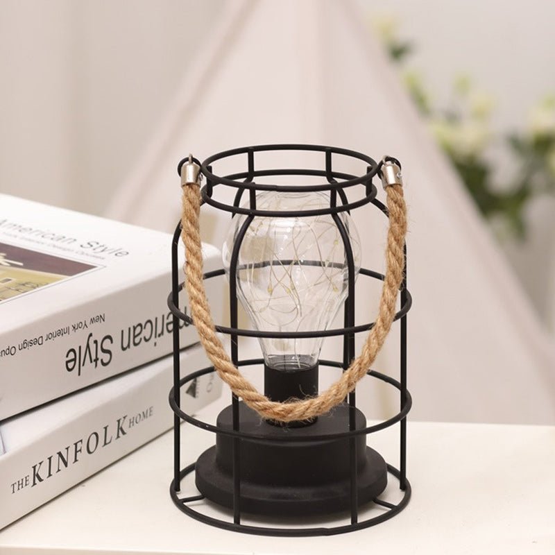 Avtoit | Modern Minimalist Vertical Striped Square Round Iron LED Table Lamp For Living Room