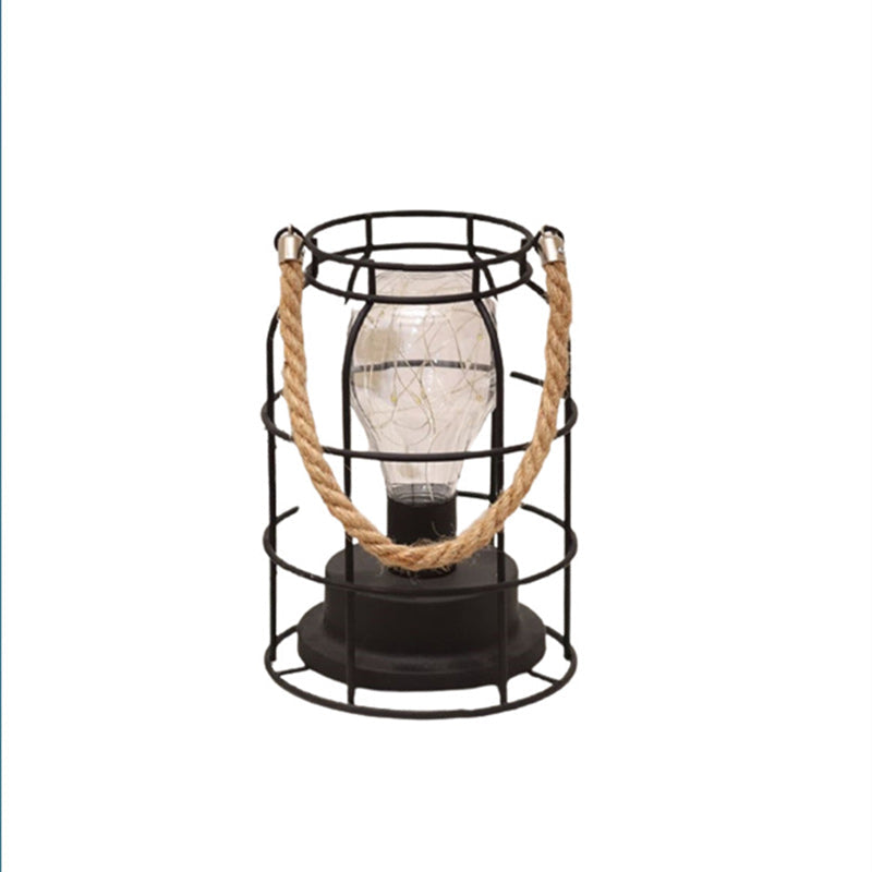 Avtoit | Modern Minimalist Vertical Striped Square Round Iron LED Table Lamp For Living Room