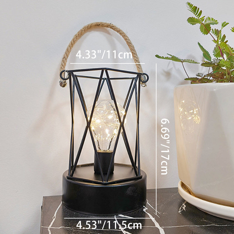 Avtoit | Modern Minimalist Vertical Striped Square Round Iron LED Table Lamp For Living Room