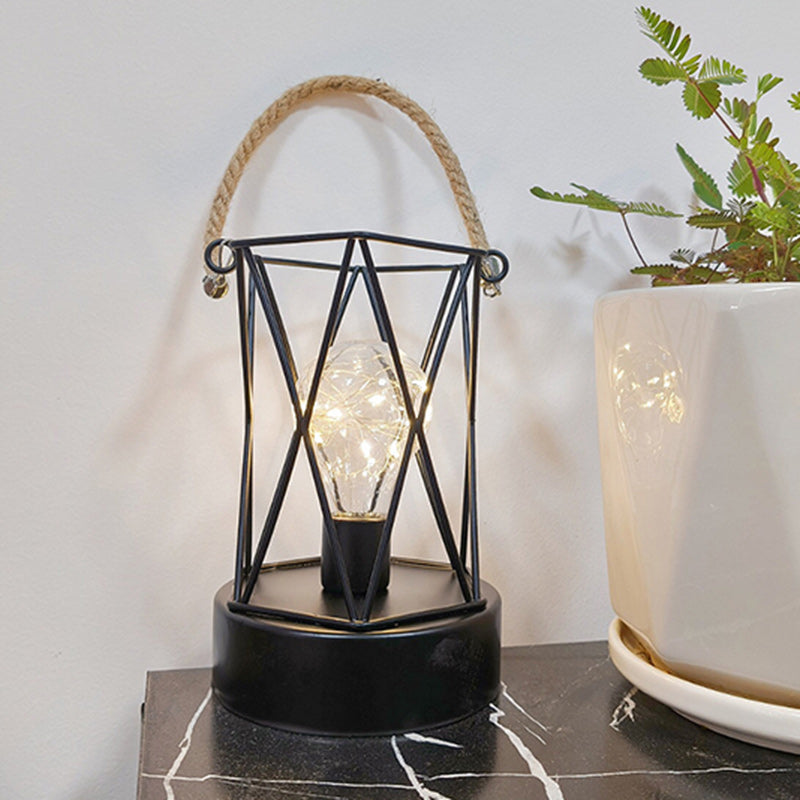 Avtoit | Modern Minimalist Vertical Striped Square Round Iron LED Table Lamp For Living Room