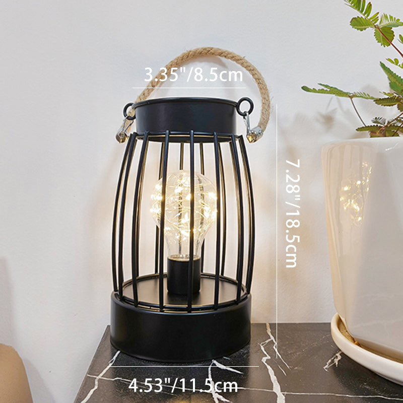 Avtoit | Modern Minimalist Vertical Striped Square Round Iron LED Table Lamp For Living Room