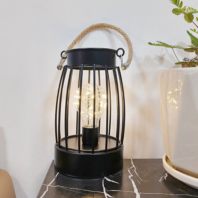Avtoit | Modern Minimalist Vertical Striped Square Round Iron LED Table Lamp For Living Room