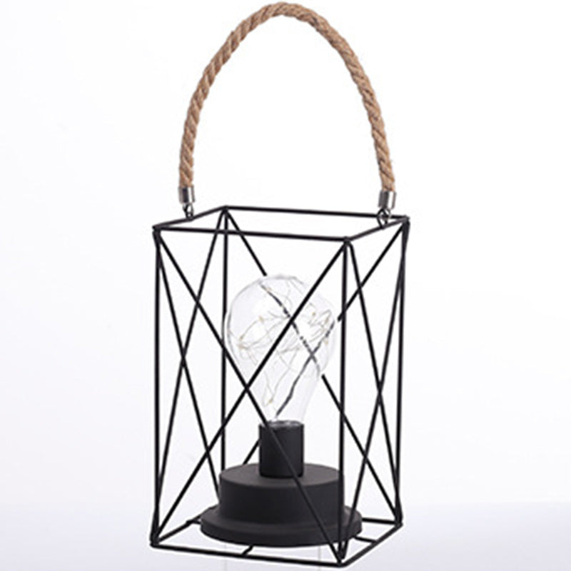 Avtoit | Modern Minimalist Vertical Striped Square Round Iron LED Table Lamp For Living Room