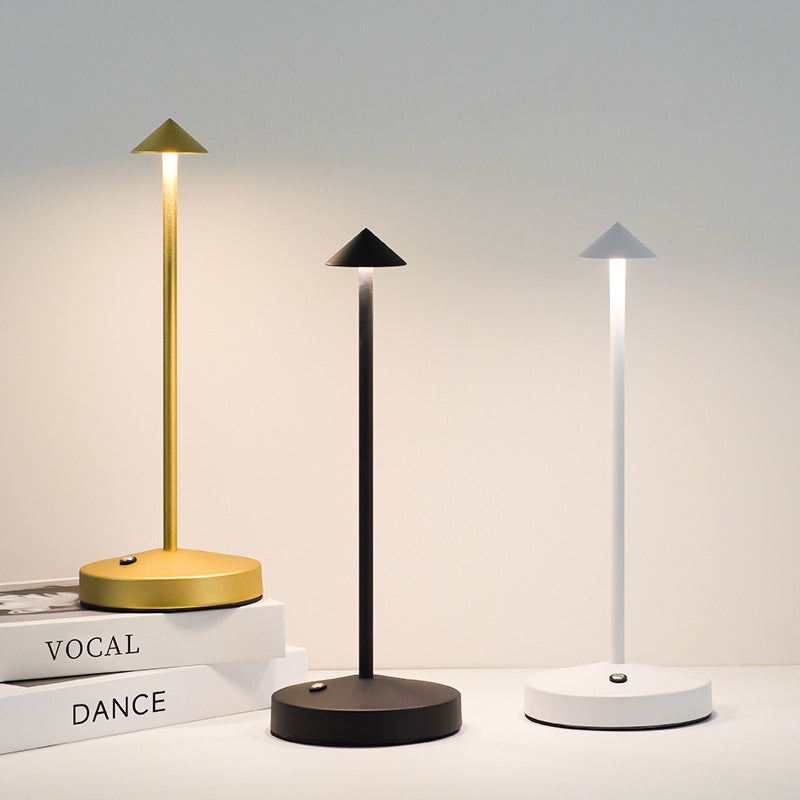 Avtoit | Modern Simplicity Triangle Cone Round Acrylic Cylinder Iron LED Table Lamp for the Living Room