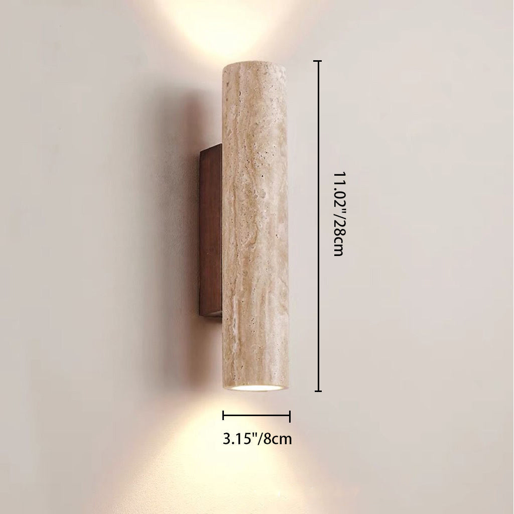 Avtoit | Nordivea Travertine Wall Light | Scandinavian Design | 2-Light | Wood & Travertine