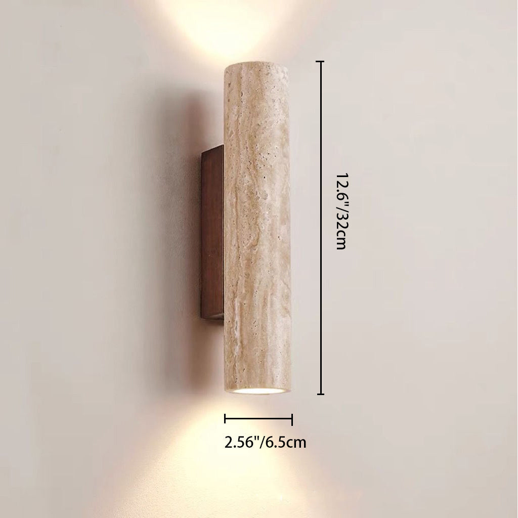 Avtoit | Nordivea Travertine Wall Light | Scandinavian Design | 2-Light | Wood & Travertine