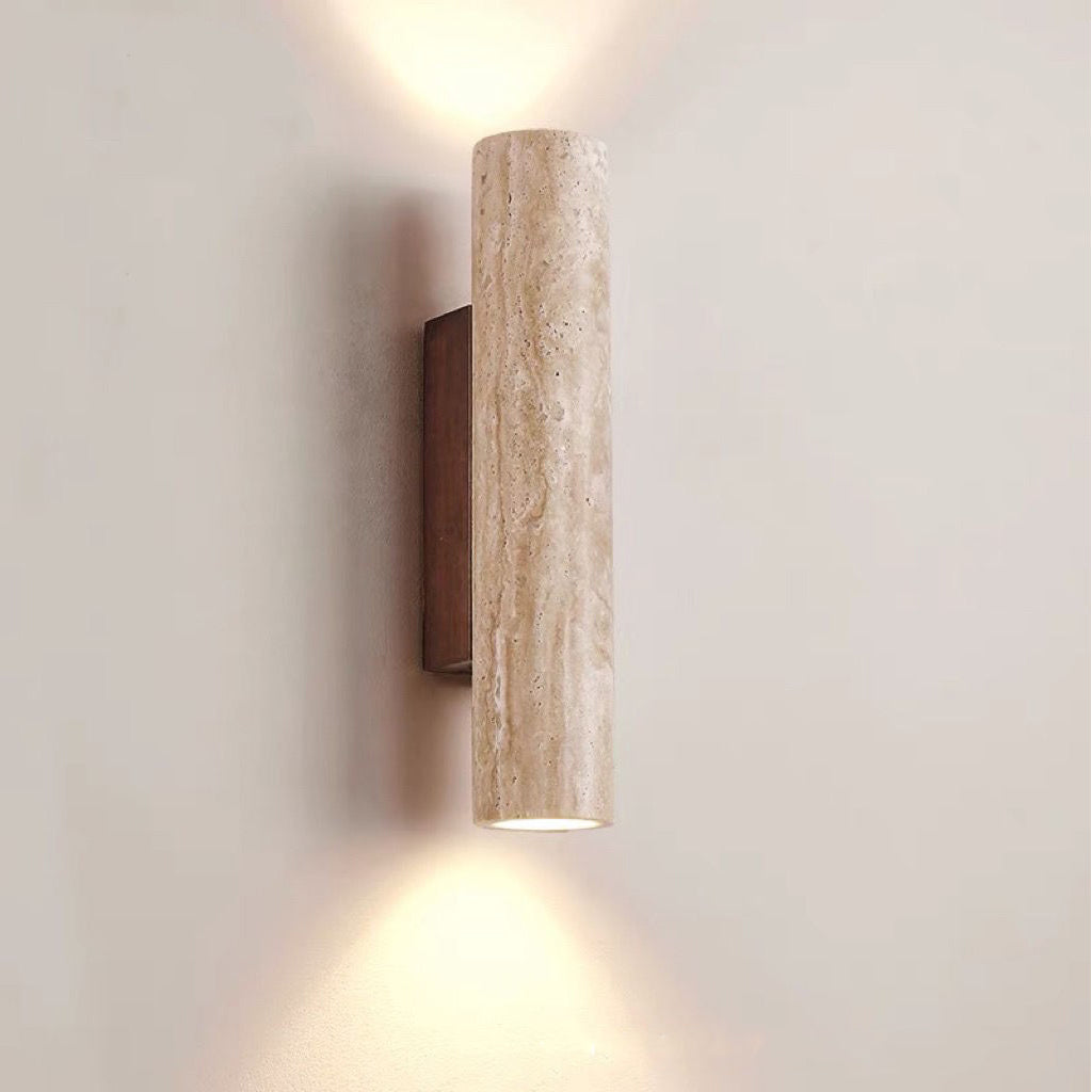 Avtoit | Nordivea Travertine Wall Light | Scandinavian Design | 2-Light | Wood & Travertine