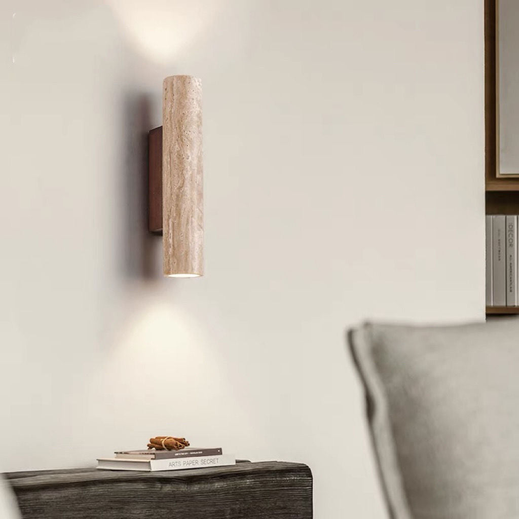 Avtoit | Nordivea Travertine Wall Light | Scandinavian Design | 2-Light | Wood & Travertine