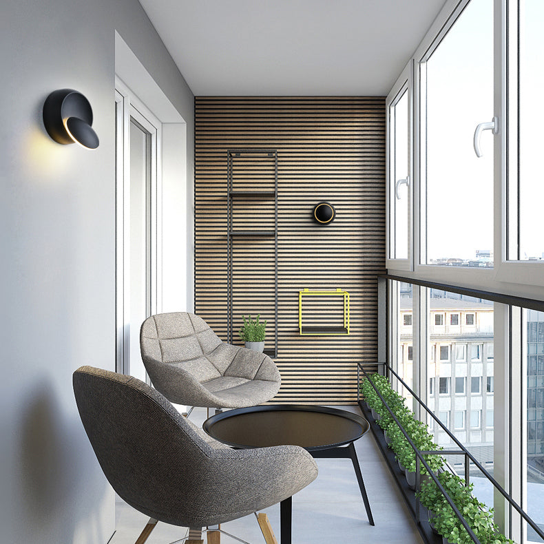 Avtoit | Contemporary Nordic Iron Round Eclipse Rotatable LED Wall Light for Nightstand