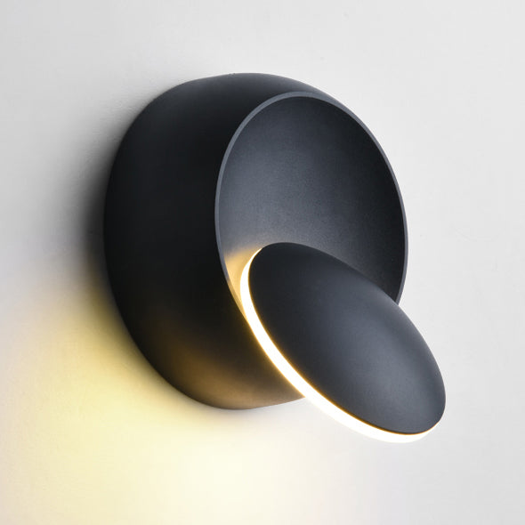Avtoit | Contemporary Nordic Iron Round Eclipse Rotatable LED Wall Light for Nightstand
