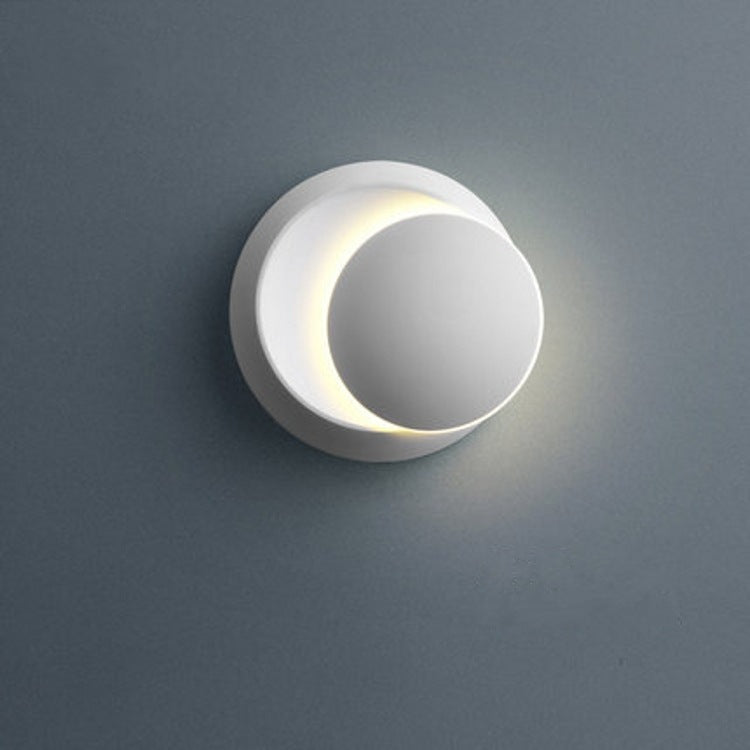 Avtoit | Contemporary Nordic Iron Round Eclipse Rotatable LED Wall Light for Nightstand