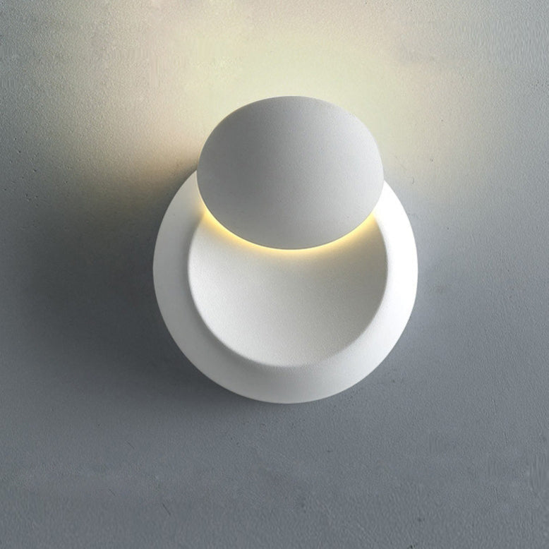 Avtoit | Contemporary Nordic Iron Round Eclipse Rotatable LED Wall Light for Nightstand