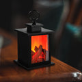 Avtoit | Contemporary Retro ABS Simulated Flame Fireplace Round Battery Rectangular LED Table Lamp For Living Room