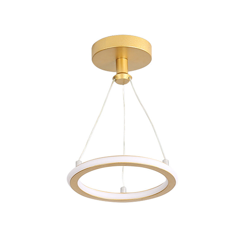 Avtoit | Contemporary Nordic Round Metal Silica LED Semi-Flush Mount Ceiling Light for Corridor