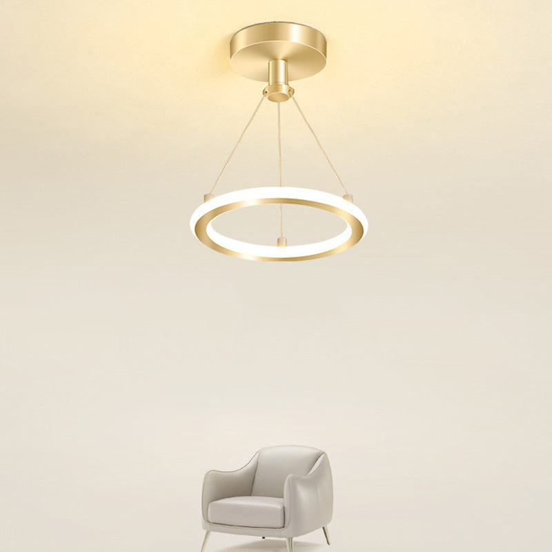 Avtoit | Contemporary Nordic Round Metal Silica LED Semi-Flush Mount Ceiling Light for Corridor