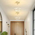 Avtoit | Contemporary Nordic Round Metal Silica LED Semi-Flush Mount Ceiling Light for Corridor