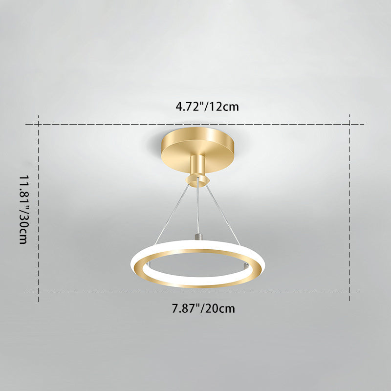 Avtoit | Contemporary Nordic Round Metal Silica LED Semi-Flush Mount Ceiling Light for Corridor