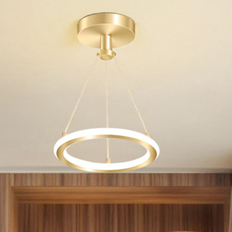 Avtoit | Contemporary Nordic Round Metal Silica LED Semi-Flush Mount Ceiling Light for Corridor
