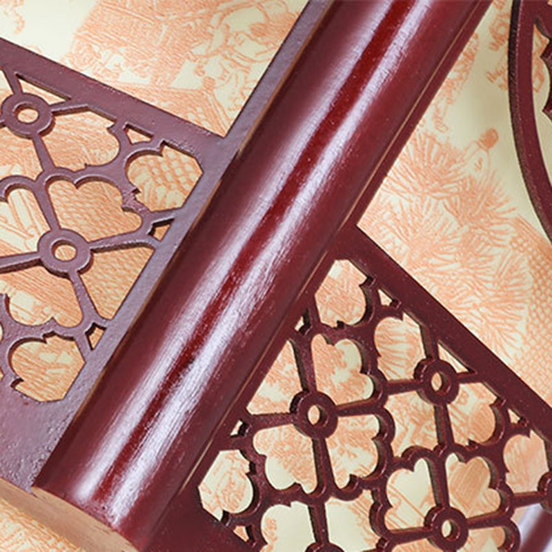 Avtoit | Traditional Chinese Wood-PVC Cylinder Lantern Carved Fish 1-Light Pendant Lamp for the Dining Room
