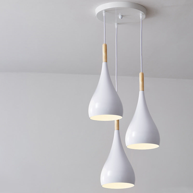 Avtoit | Nordic Iron Wood Aluminum Pumpkin Water Drop 1-Light Pendant Light for Dining Room