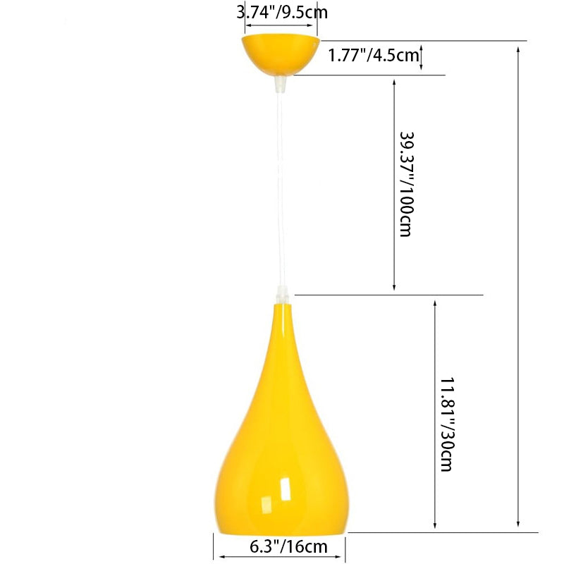 Avtoit | Nordic Iron Wood Aluminum Pumpkin Water Drop 1-Light Pendant Light for Dining Room