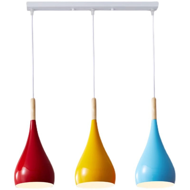 Avtoit | Nordic Iron Wood Aluminum Pumpkin Water Drop 1-Light Pendant Light for Dining Room