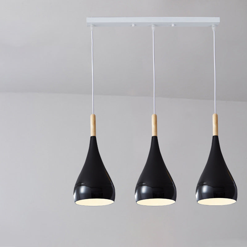 Avtoit | Nordic Iron Wood Aluminum Pumpkin Water Drop 1-Light Pendant Light for Dining Room