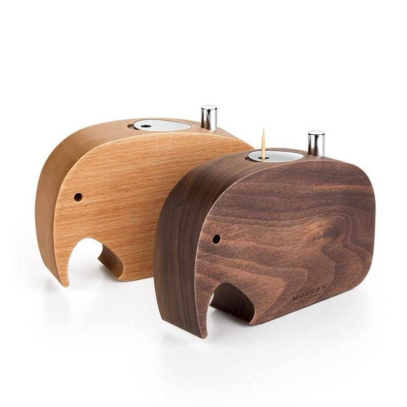 Avtoit | Push-To-Dispense Solid Wood Elephant Toothpick Holder